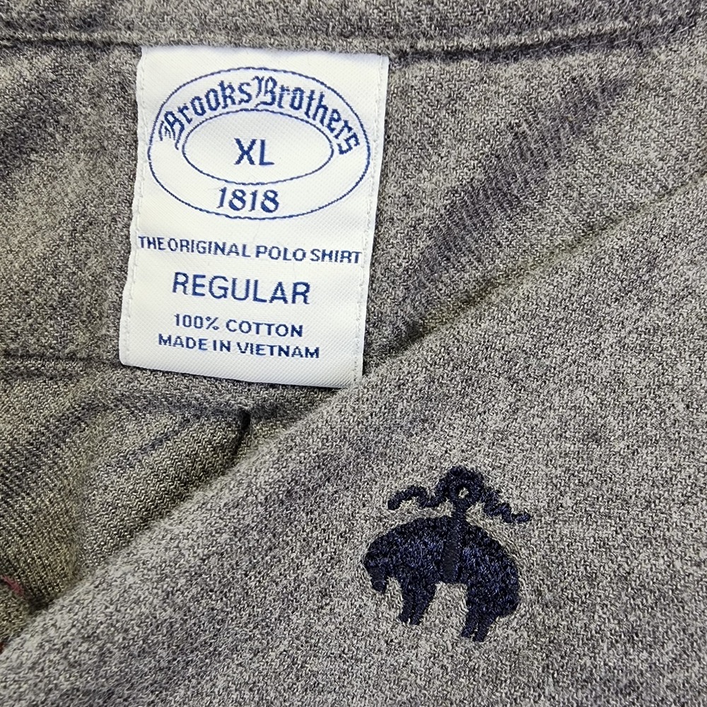 Brooks Brothers Mens XL Regular Fit Gray Long Sleeve Button Flannel Shirt